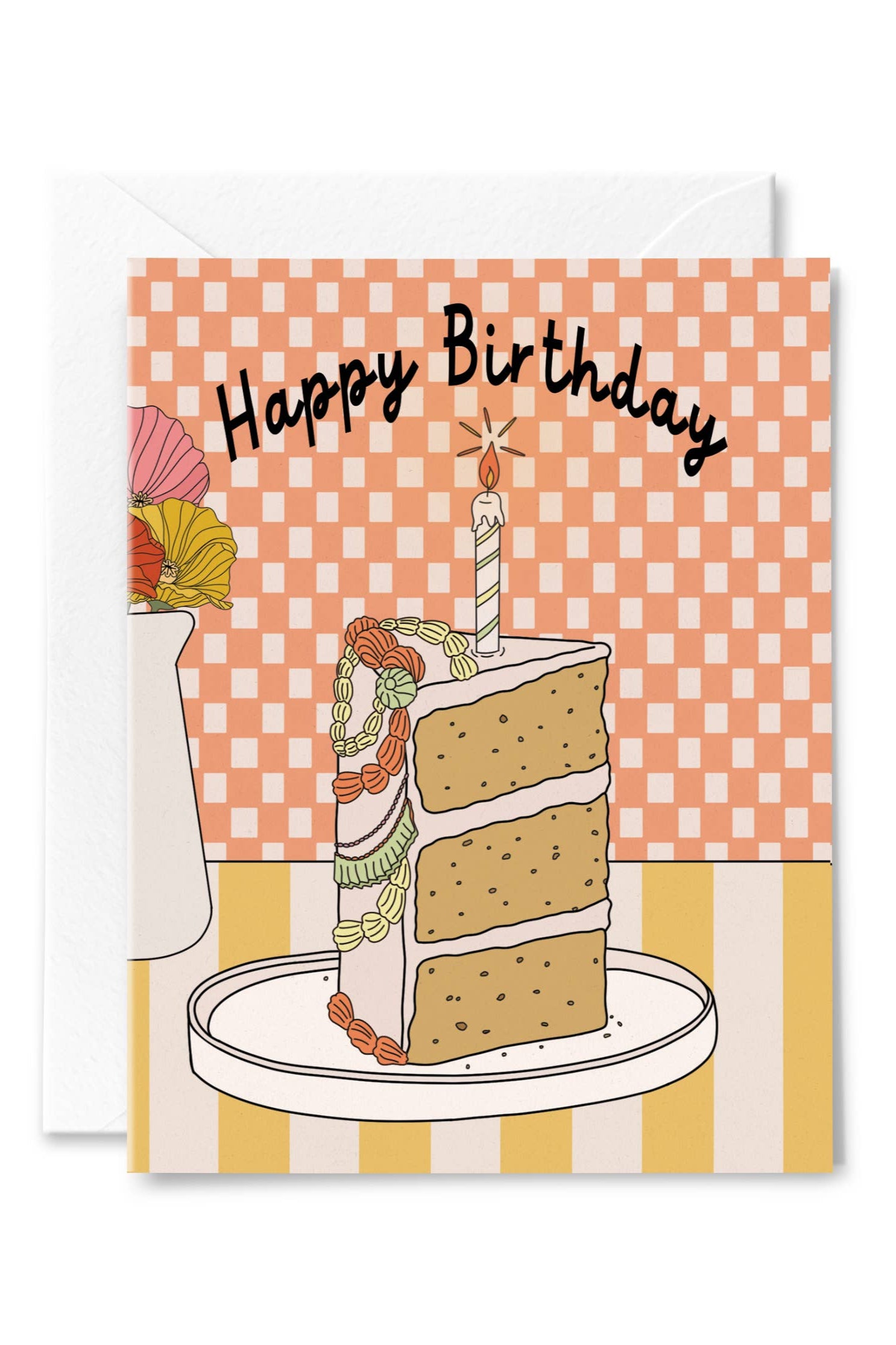 Delicious Slice of Cake Greeting Card - Perfect for Birthdays, Anniversaries & Special Occasions