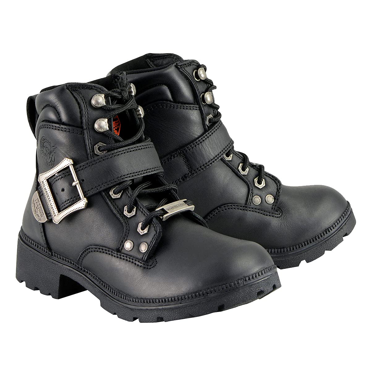 Milwaukee Leather MBL9310 Women's Black Lace-Up Engineer Motorcycle Boots - Perfect for Riding, Biker Events & Everyday Fashion
