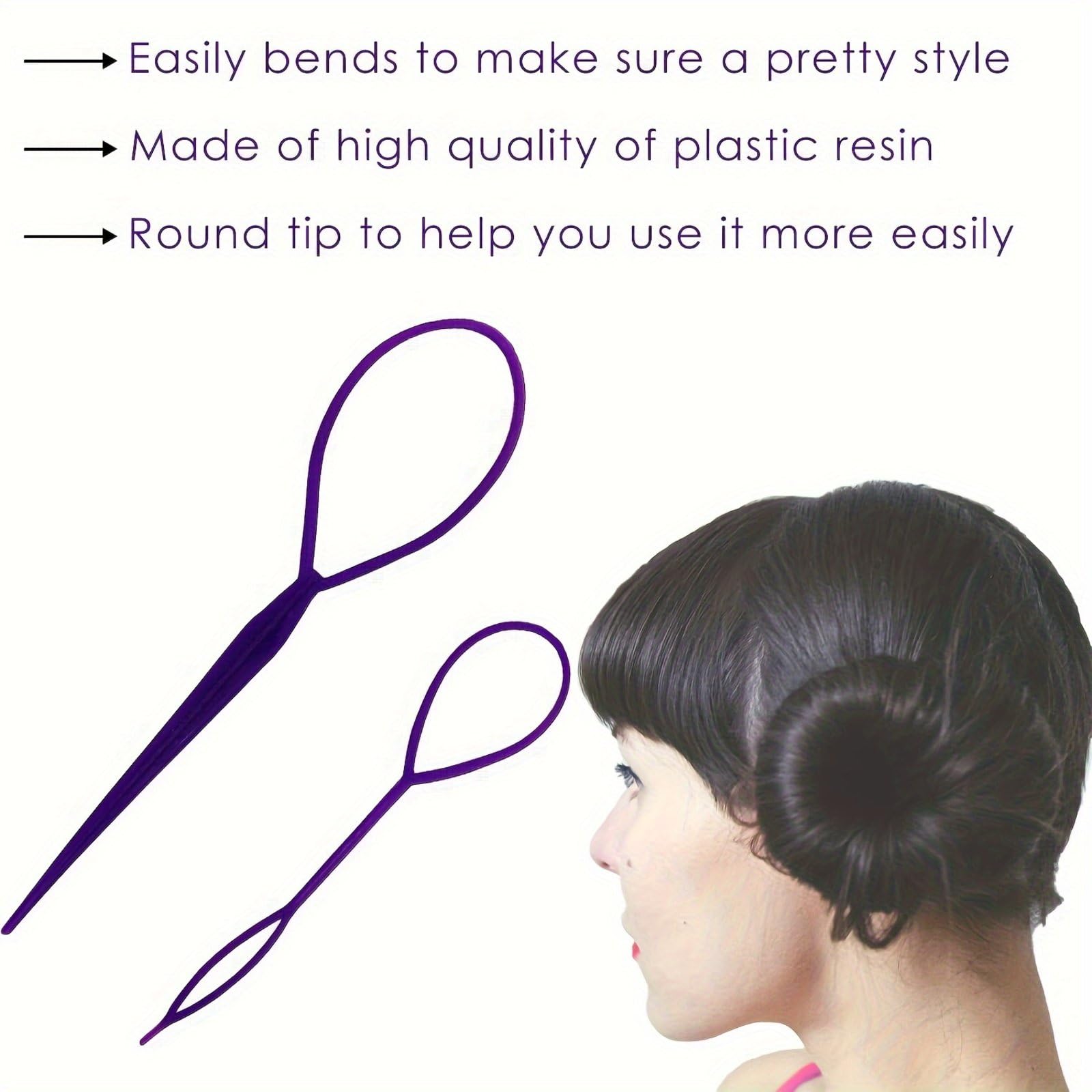 Topsy Tail Hair Braid Tool – Plastic Ponytail Maker & Styling Accessory with Bonus Hair Holder (2-Pack) – Perfect for Quick Updos, Braids & Ponytails