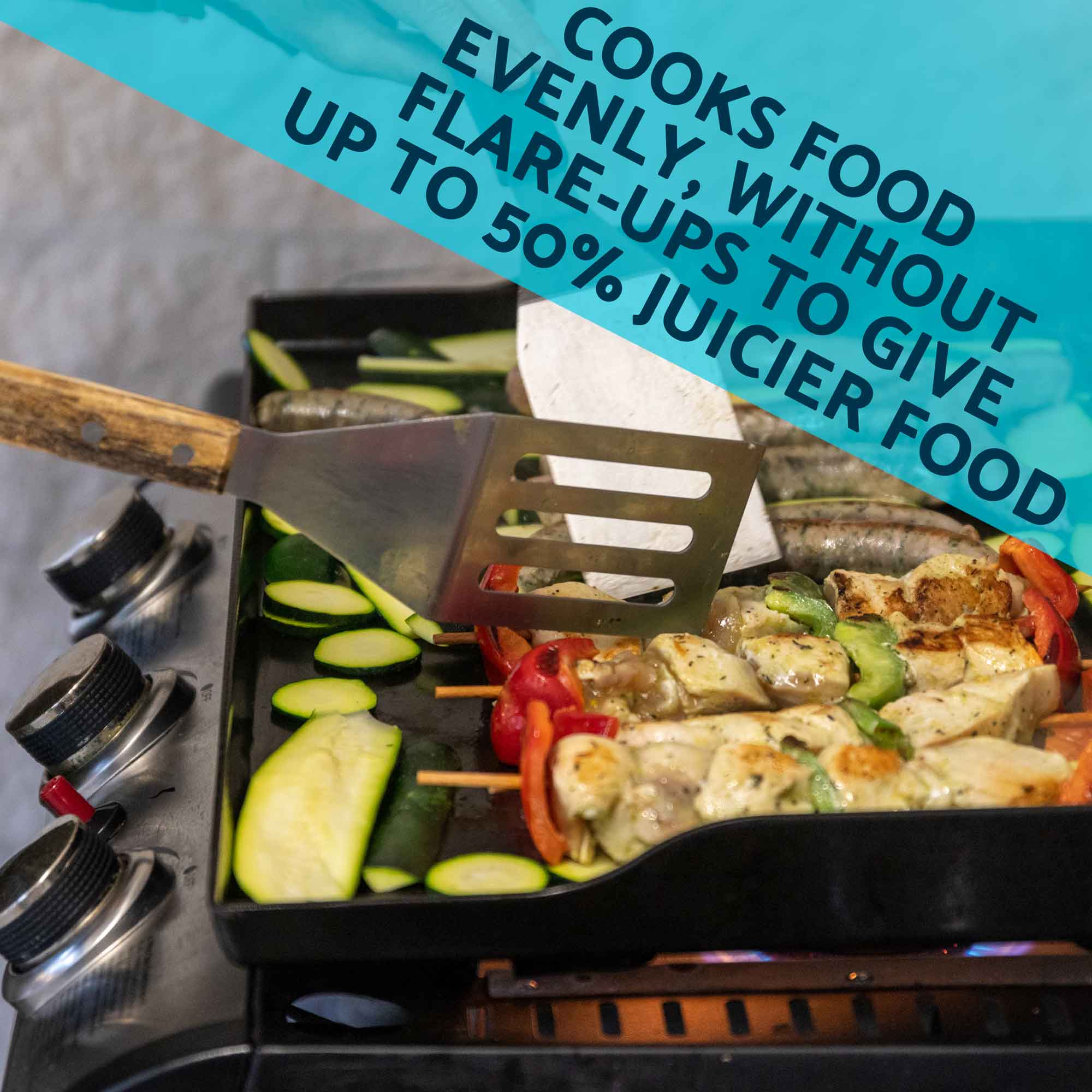 3 Burner Portable Gas Grill Griddle 7.5kW - Stainless Steel BBQ Plancha with Cover - Outdoor Cooking for Camping, Tailgating & Backyard Parties (Model DG233)