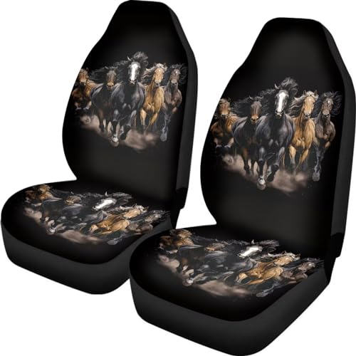 Black Running Horses Printed