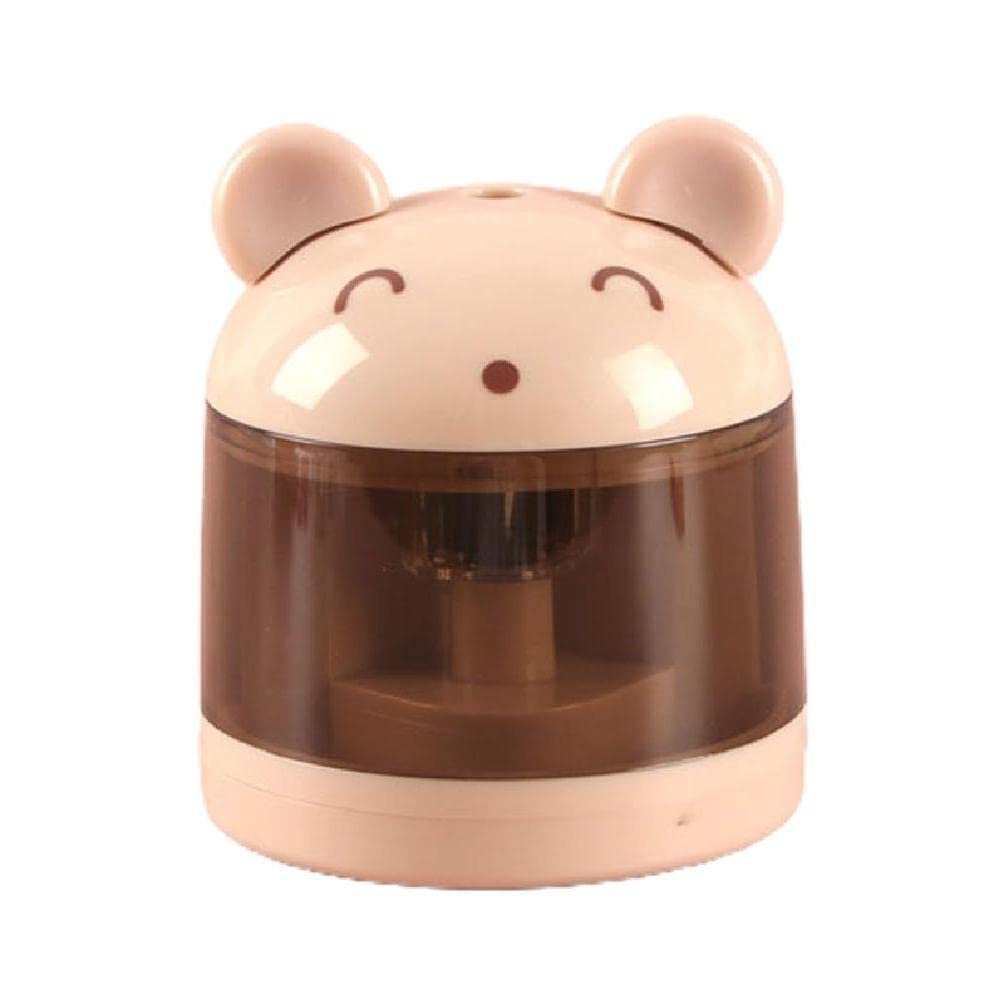 Automatic Electric Pencil Sharpener - Fast & Quiet Sharpening for Colored, Graphite & Art Pencils - Battery Powered (2 AA) - Perfect for Kids, Students & Artists - Home, Office & Classroom Use - Beige