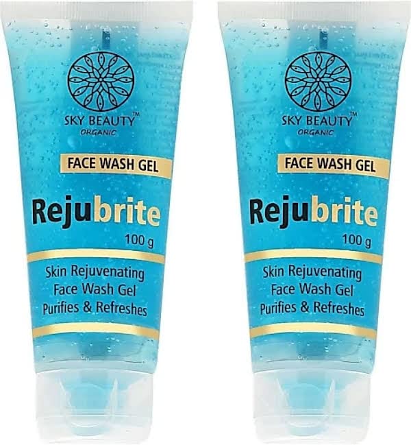 SKY BEAUTY ORGANIC Rejuvenating Face Wash Gel - 100ml (Pack of 2) | Natural & Organic Facial Cleanser for Glowing Skin | Perfect for Daily Skincare Routine & Travel