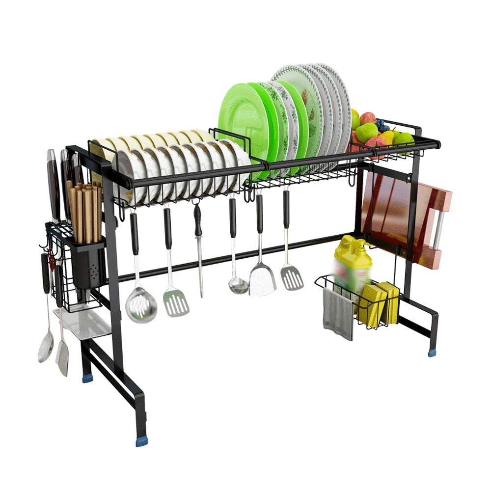 CUJUX Kitchen Shelf Organizer | Dish Drying Rack Over Sink | Utensils Holder & Bowl Drainer | Space-Saving Countertop Storage | Perfect for Small Kitchens & Apartment Living
