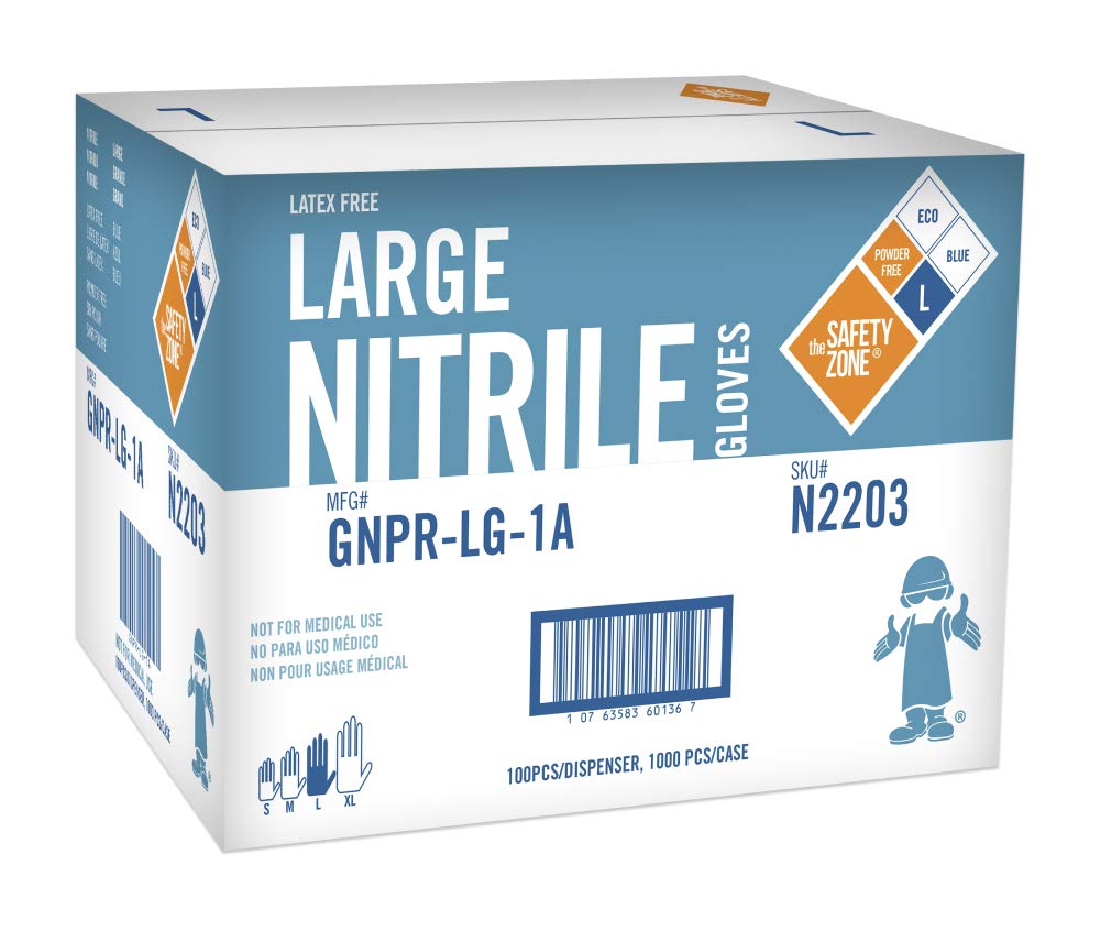 Premium Powder-Free Blue Nitrile Gloves Small (GNPR-SM-1A) - 1000 Gloves per Case - Latex-Free, Chemical Resistant for Medical, Dental, Food Service & Cleaning Safety Protection