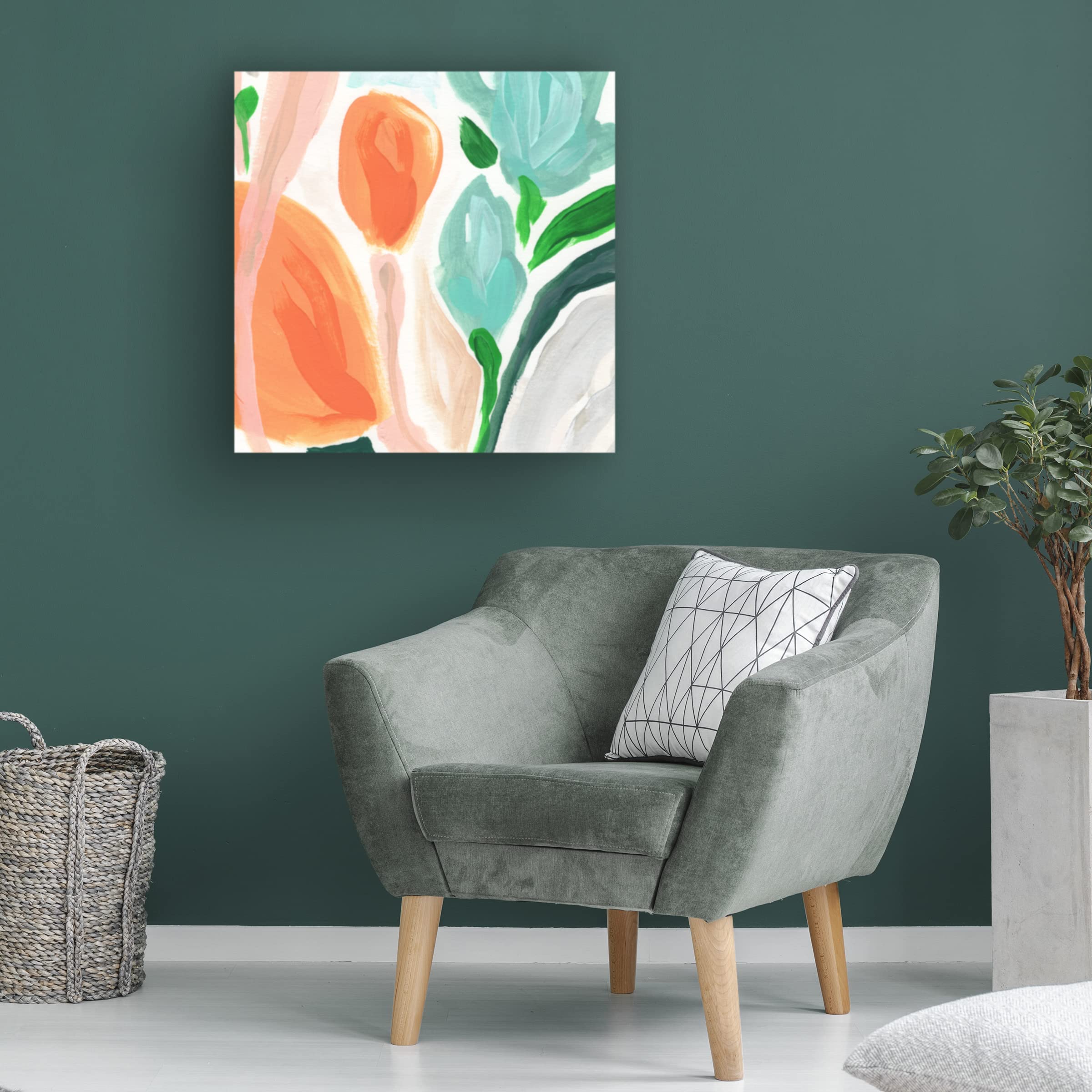Primal Flora I Canvas Wall Art by June Erica Vess - Modern Botanical Painting for Living Room, Bedroom & Office Decor | Trademark Fine Art Collection