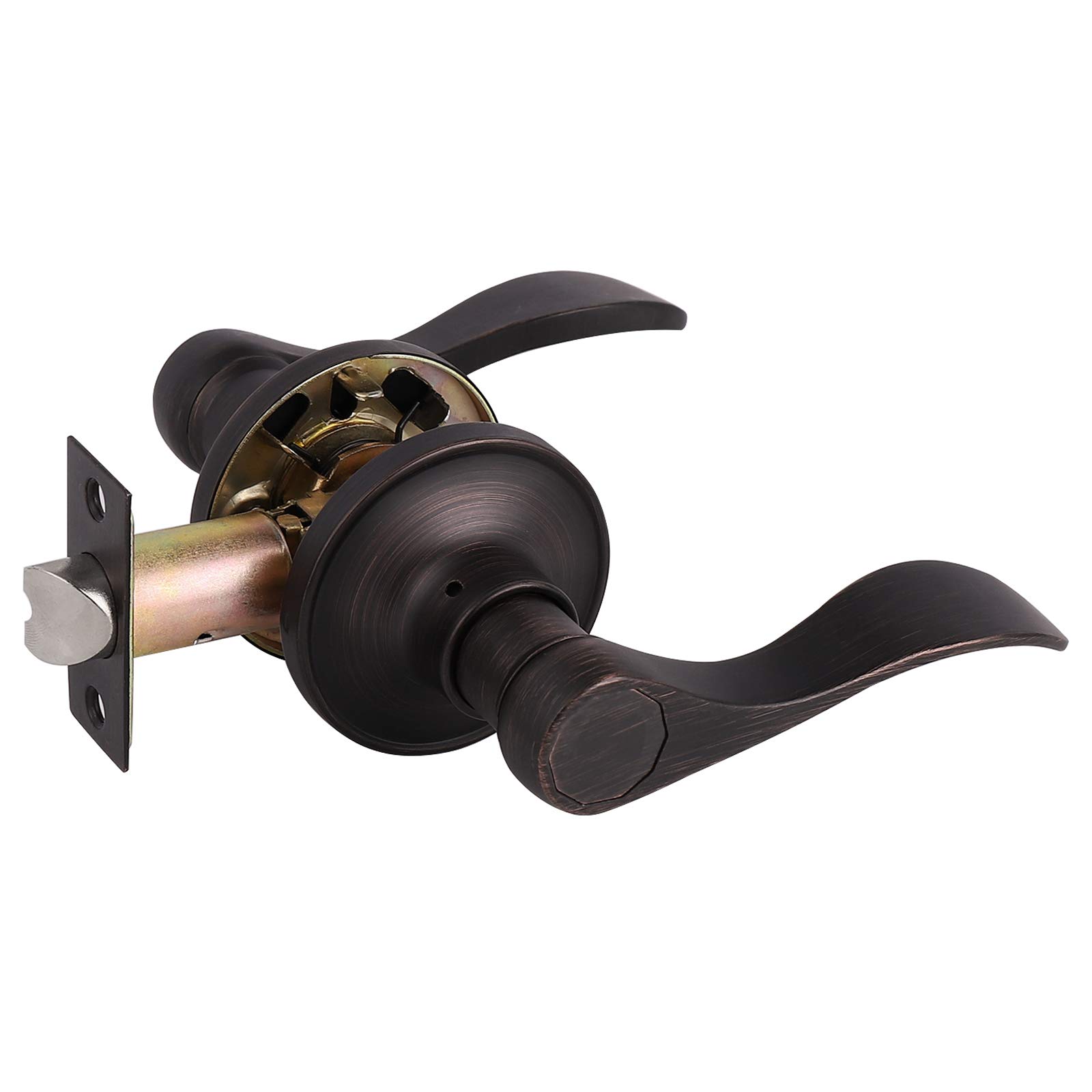 Gobrico Oil Rubbed Bronze Interior Door Lever Handleset - 1 Pack Drop Door Handle for Hall Closet & Passage Doors | Durable Closet Door Knob for Bedroom, Pantry & Storage Rooms