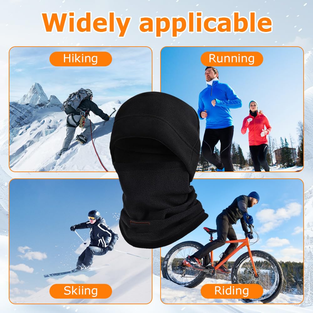Polar Fleece Balaclava Hood Face Mask - Winter Fleece Ski Mask for Men & Women - Windproof Cycling Face Cover - Warm Full Face Hat for Skiing, Snowboarding, Motorcycling & Outdoor Activities