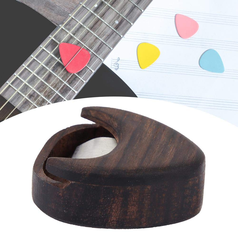 **Rosewood Guitar Pick Box - Heart Shaped Pick Holder Case for Standard Picks - Perfect for Musicians, Collectors & Gift Giving**