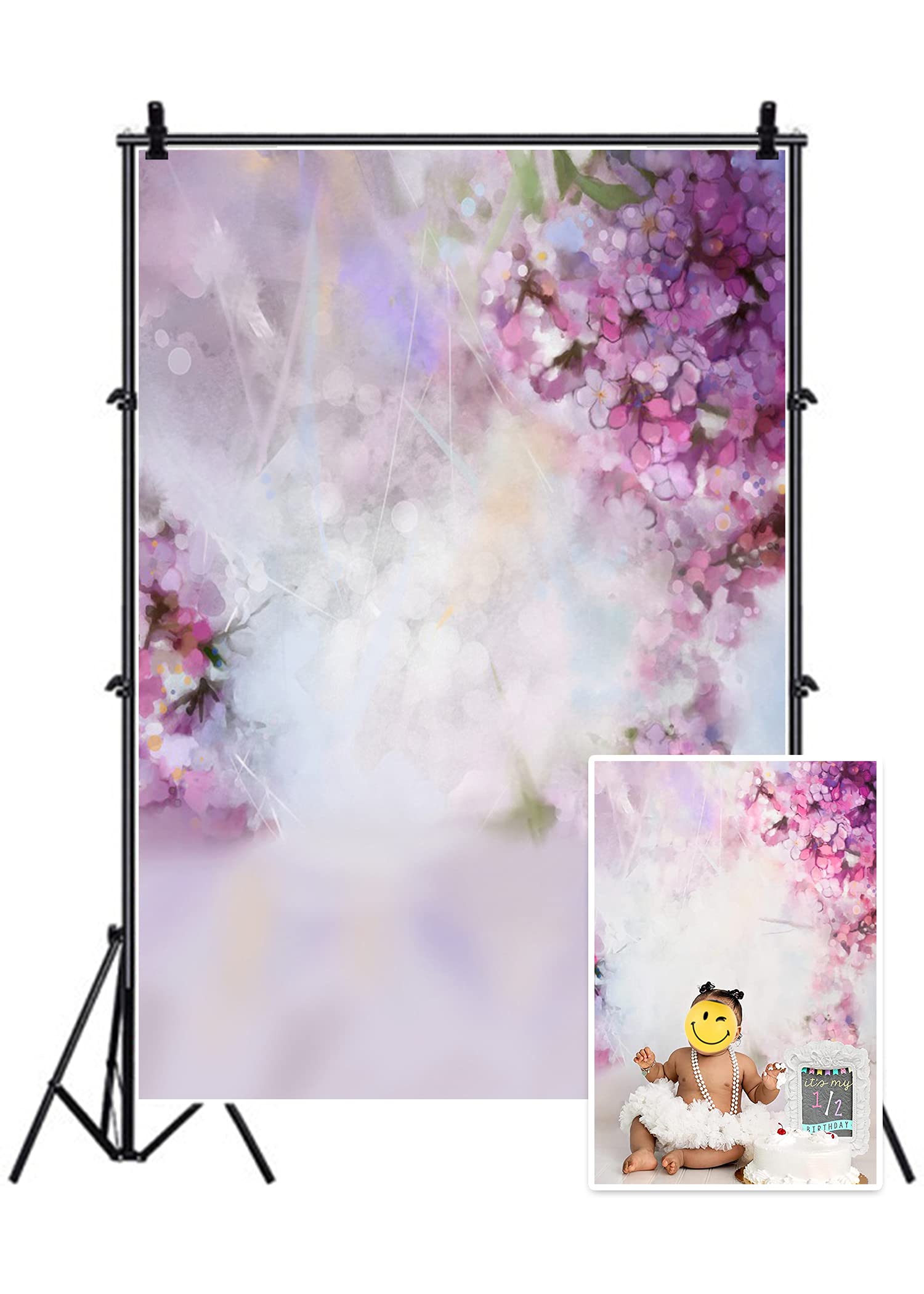 Leyiyi 5x7ft Spring Floral Photography Backdrop - Valentine's Day, Wedding, Baby Shower, Birthday Party Decor | Abstract Flower Background for Cake Smash, Tea Party, Bridal Showers & Girls Room Decoration | Perfect for Photo Shoots, Video Props & Event Decorations