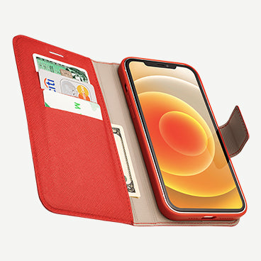 Magnetic Wallet Case for iPhone 12 Mini with MagSafe - Slim Protective Cover with Card Holder - Perfect for Travel, Shopping & Everyday Use