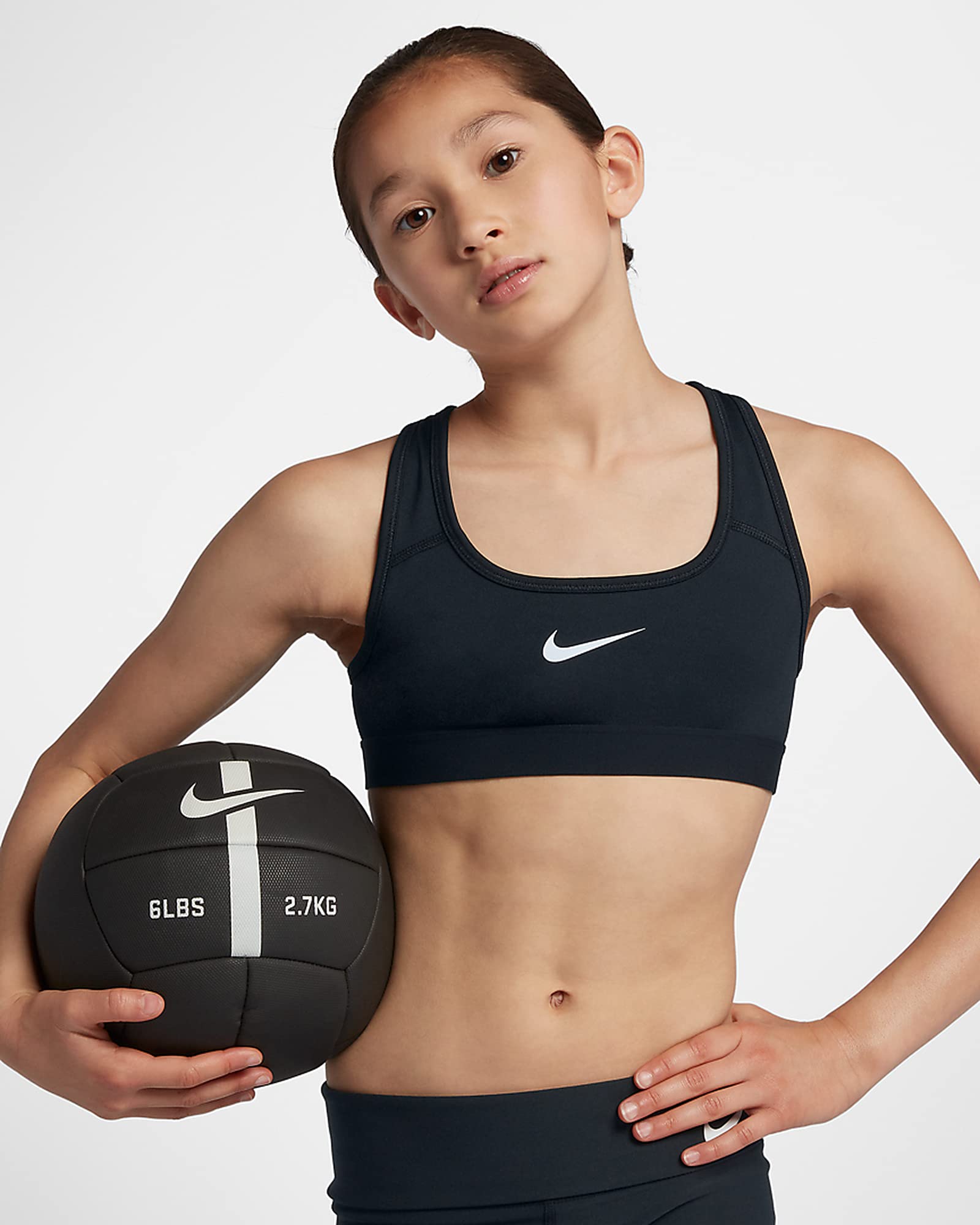 Nike Girls G NK Swoosh Sports Bra - Comfortable & Supportive Workout Top for Running, Yoga, Gym & Activewear