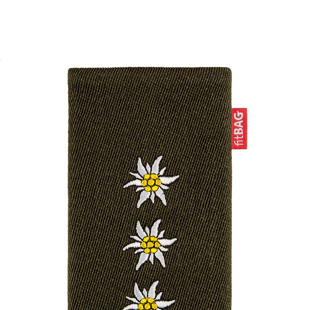 Premium Custom Tailored Sleeve for Meizu M6T | German-Made Edelweiss Design | Luxury Suit Fabric Case with Microfiber Lining for Screen Protection & Cleaning | Perfect for Business Travel & Daily Commute