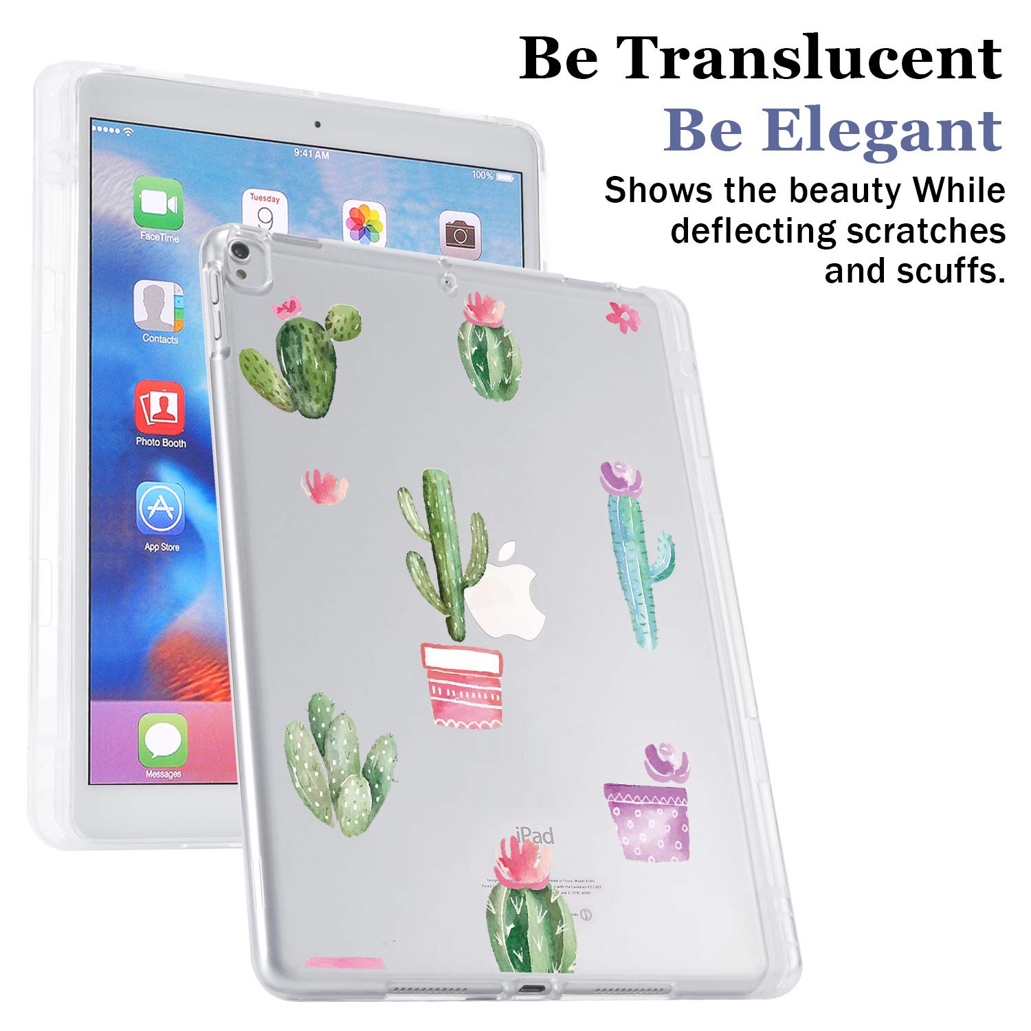 JOYLAND Cactus Design Clear TPU Case for iPad Pro 10.5