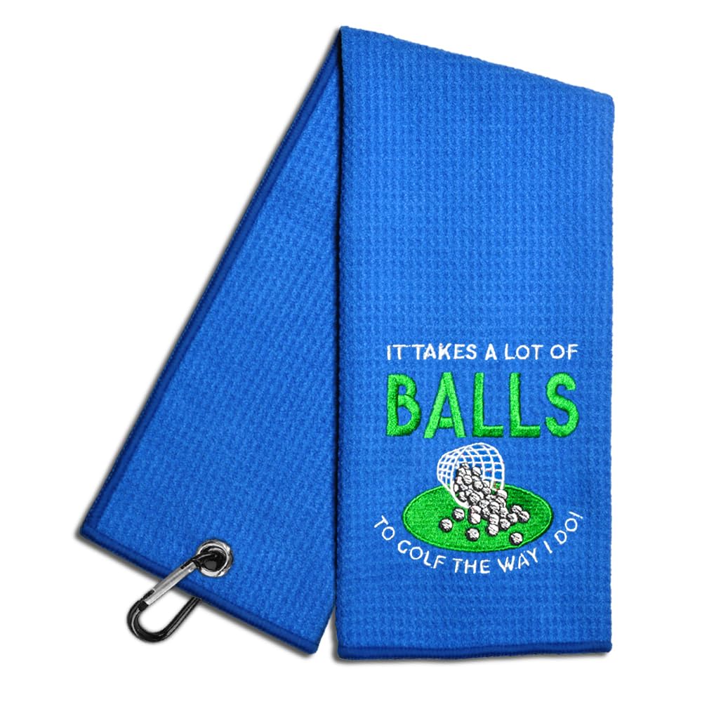 Funny Embroidered Golf Towel with Clip - Golf Accessories for Men & Women - Perfect Gift for Dad, Grandpa, Golf Lovers - Great for Golf Bags, Birthdays, Retirement - Ideal for Courses, Driving Ranges & Clubhouses