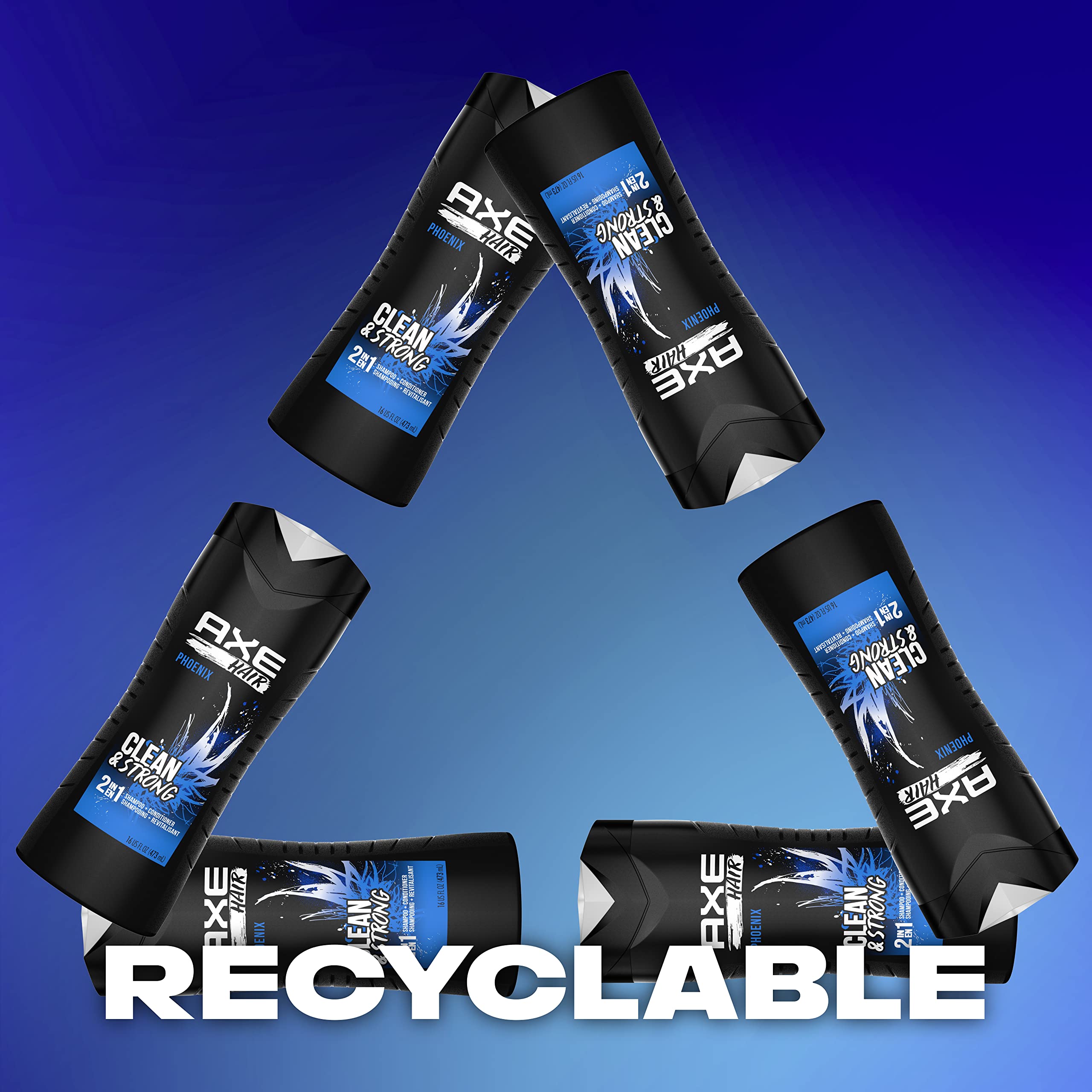 AXE 2-in-1 Shampoo and Conditioner for Men - Phoenix Scent - 16 oz Bottle - Hydrating Hair Care for Daily Use at Home or Gym