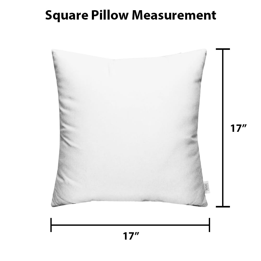 Square Throw Pillows Set of 2 - 17x17 Inch Waterproof Outdoor Cushions for Patio Furniture | Garden & Poolside Decor