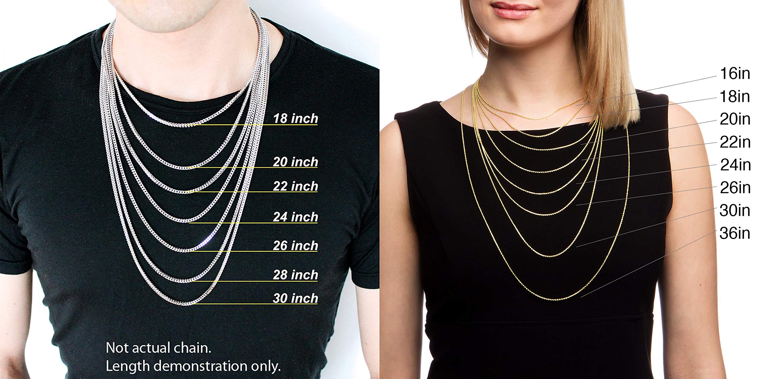 Giorgio Bergamo 14K Yellow Gold Paper Clip Chain Necklace & Anklet - 1.5mm to 2.5mm High Polish Solid Cable Link Jewelry for Women, Perfect for Layering, Gift Giving & Everyday Wear