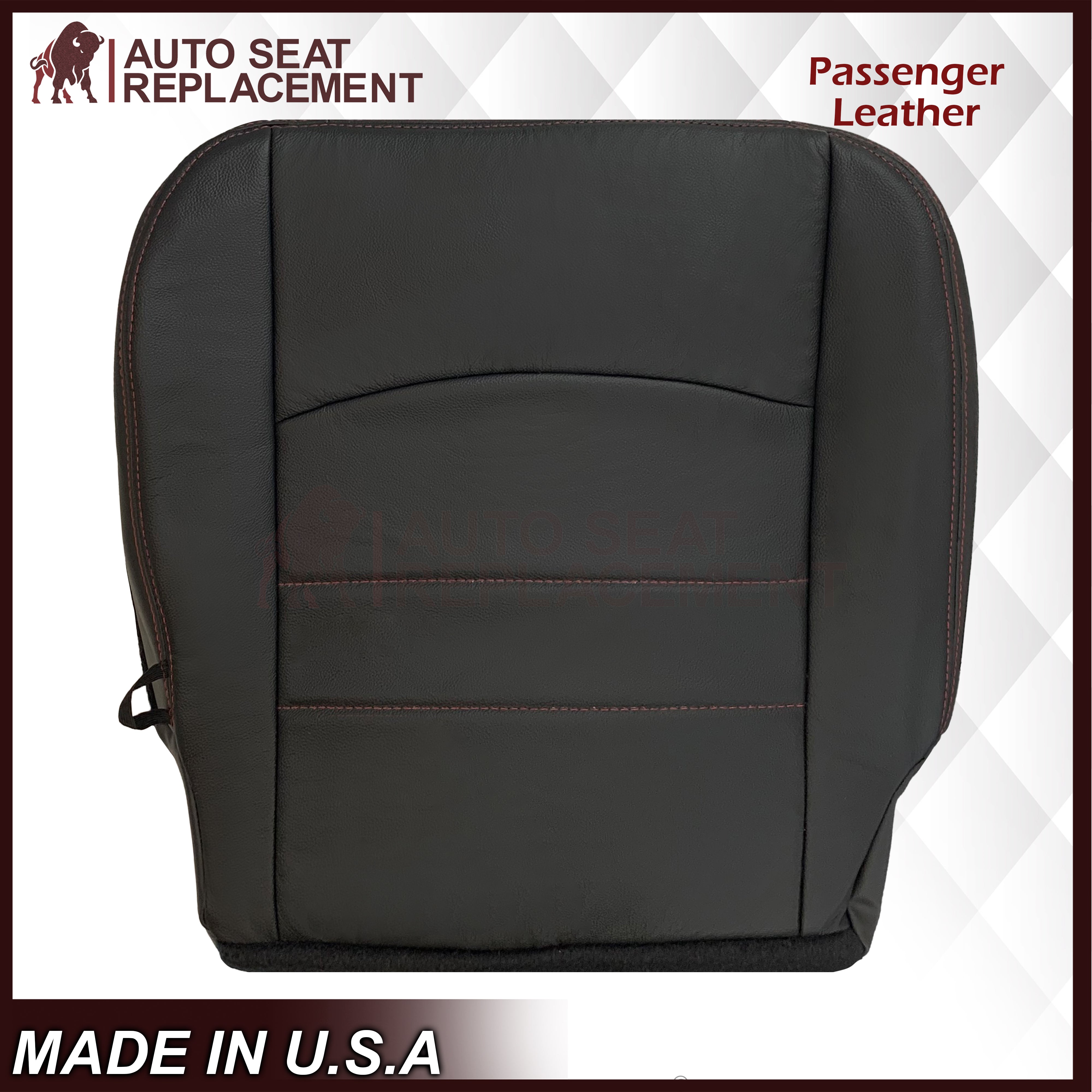 2009-2012 Dodge Ram 1500 2500 3500 Laramie Custom Replacement Seat Covers - Dark Slate Gray with Perforated Inserts, Red Logo & Stitching - Top/Bottom Fit - Perfect for Off-Roading & Daily Driving
