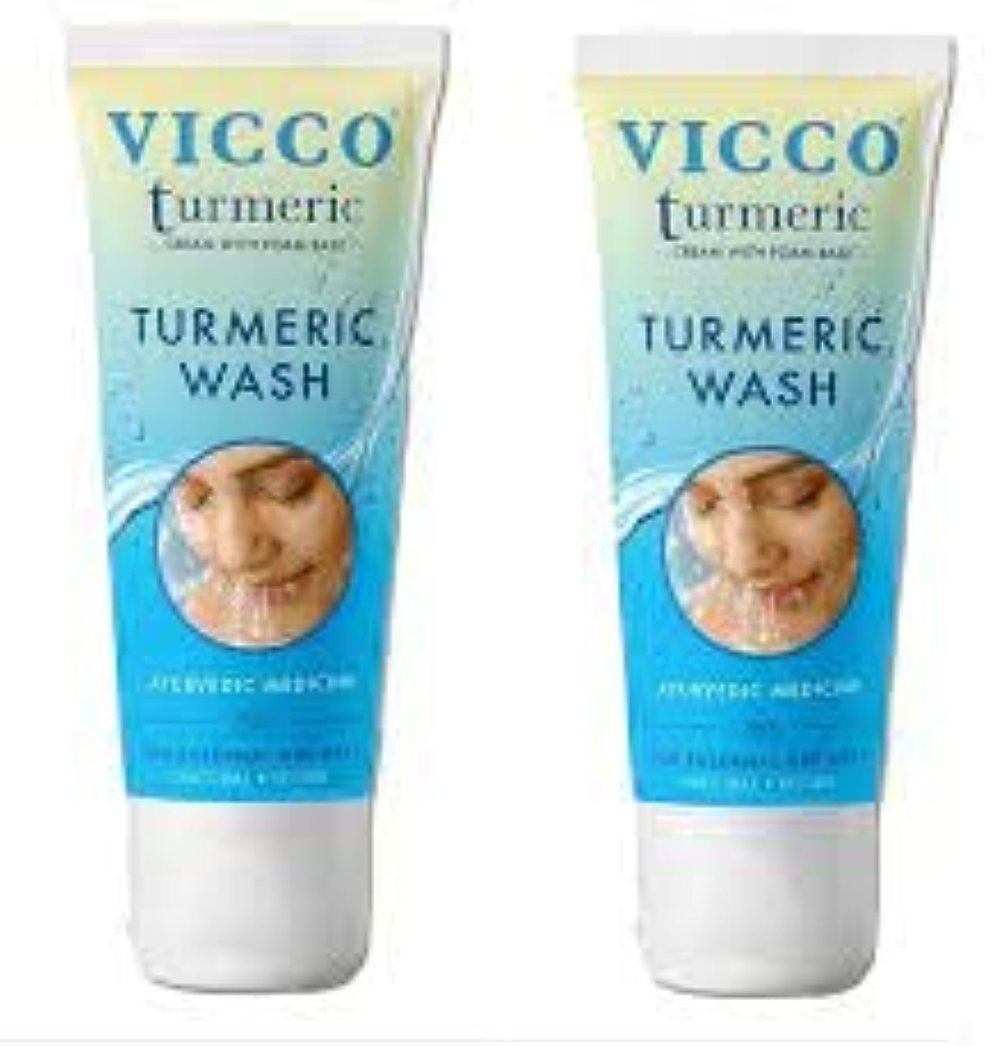 Vicco Face Wash for Acne & Oily Skin - 70g (Pack of 2) | Ayurvedic Herbal Cleanser for Daily Skincare Routine | Perfect for Men & Women