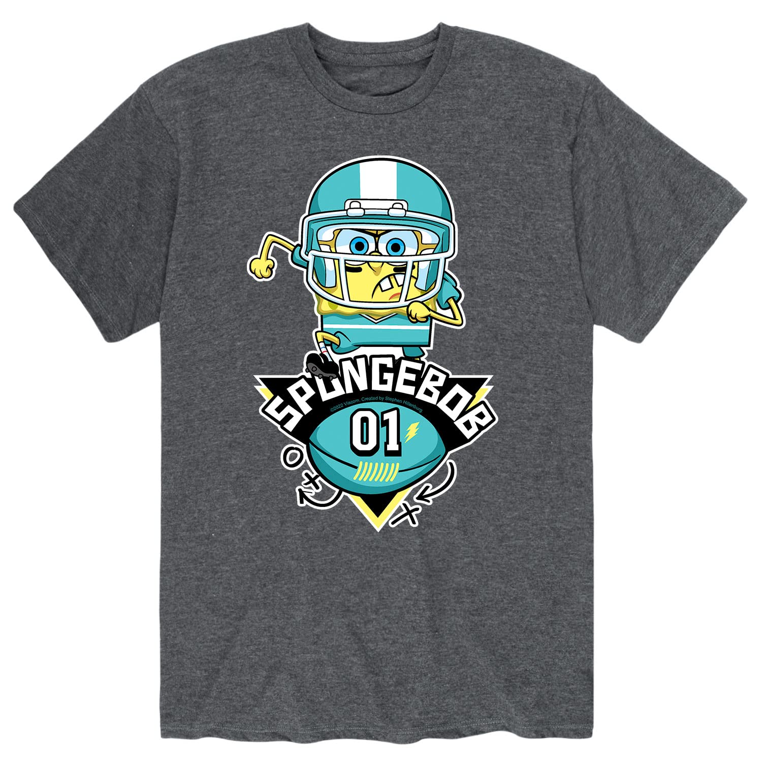 Spongebob Squarepants Bubble Bowl Super Band Graphic T-Shirt for Men - HYBRID APPAREL Short Sleeve Cotton Tee - Casual Wear, Cosplay & Cartoon Lovers Gift