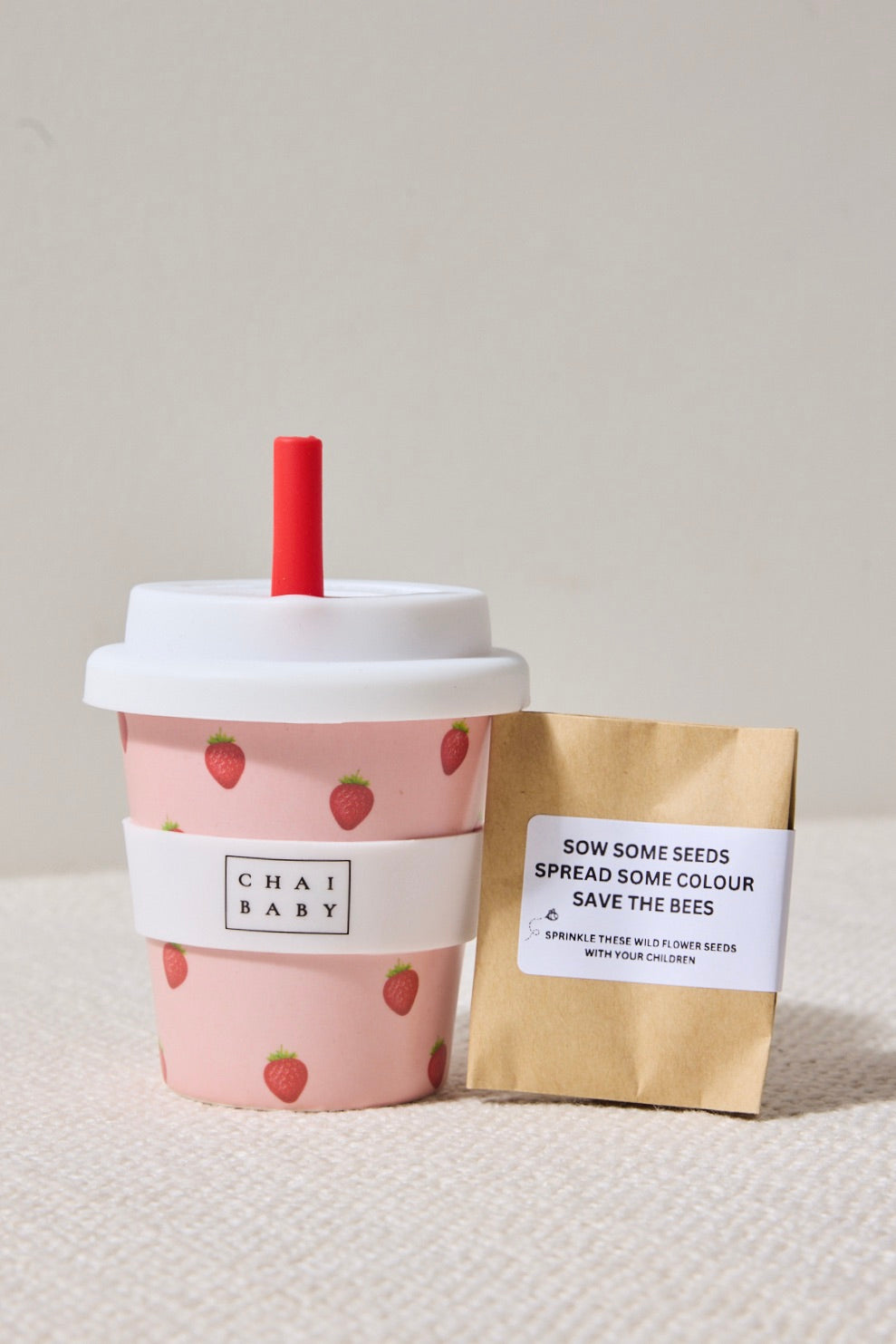 Strawberry & Cream Babyccino with Fluffy Cup - Perfect for Baby Showers, Birthday Parties & Special Occasions