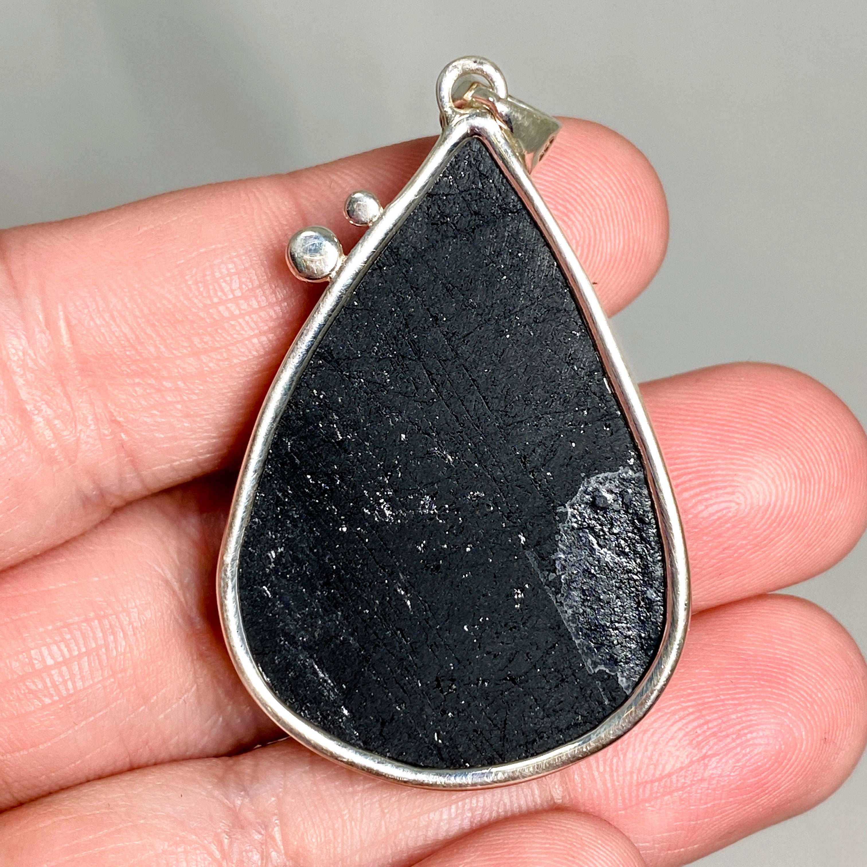 Black Tourmaline Teardrop Raw Pendant Necklace - Natural Gemstone Jewelry for Protection & Healing | Perfect for Meditation, Energy Cleansing & Spiritual Gifts KPGJ4599