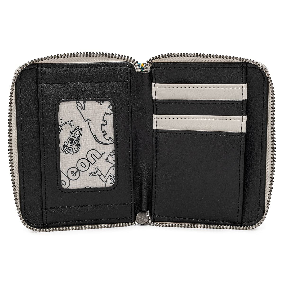 Loungefly Nickelodeon Nick Rewind Gang Zip Around Wallet - Retro Cartoon Character Wallet for Collectors & Fans - Perfect for Theme Parks, Conventions & Everyday Use