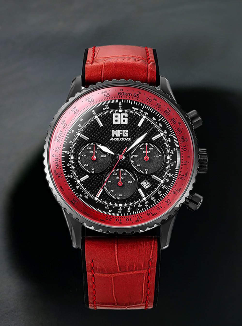 MF GHOST × ANGEL CLOVER Limited Edition Solar Chronograph Watch - Japanese Movement - Collector's Timepiece for Anime Fans & Streetwear Enthusiasts - Perfect for Cosplay, Fashion Statements & Gift Giving