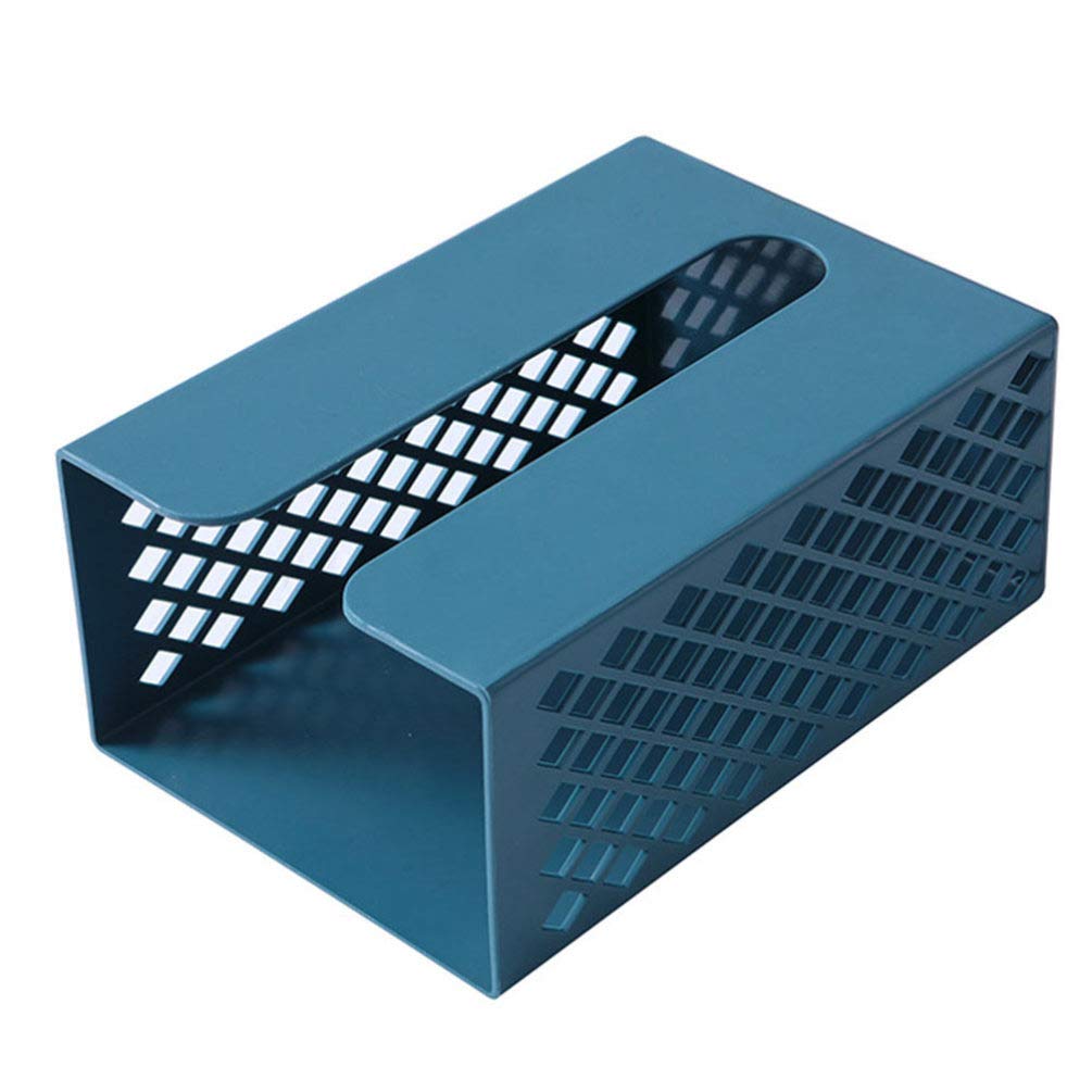 Wall Mounted Tissue Box Holder - Blue Bathroom & Kitchen Organizer for Home Use