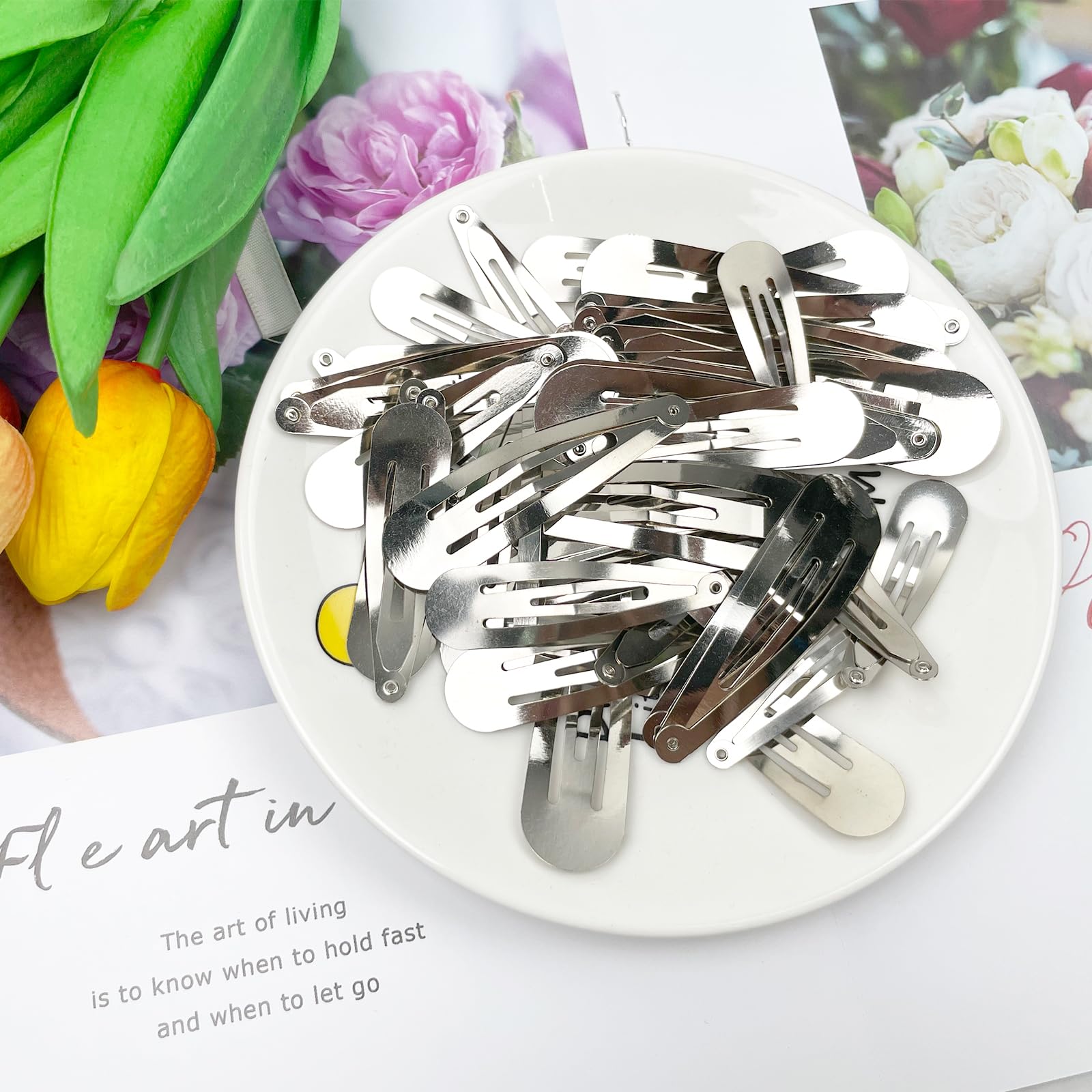40-Piece Snap Hair Clips for Women & Girls - Large Metal Hair Barrettes with Storage Box, Non-Slip Hair Pins Accessories (1.9