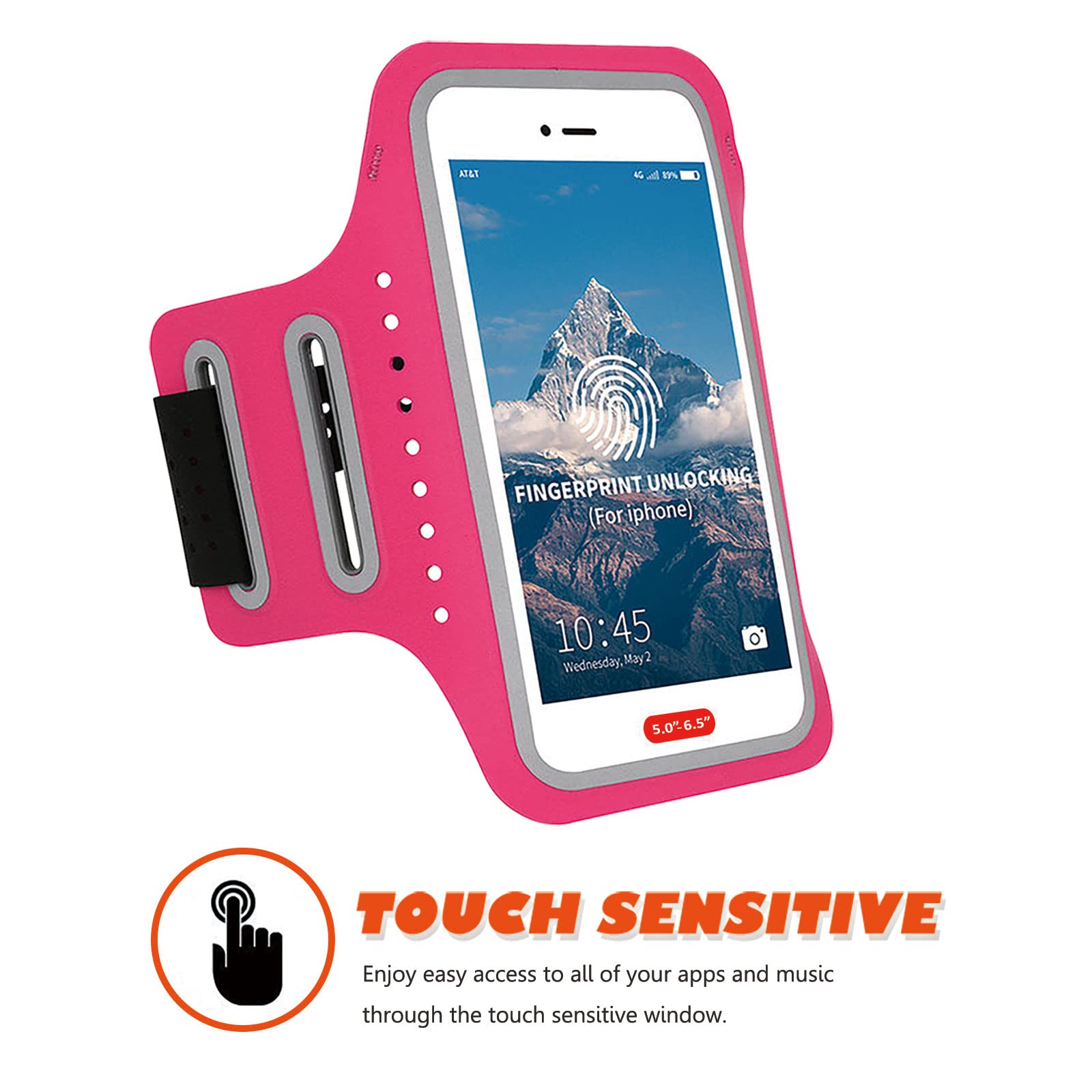 Running Armband Phone Holder for iPhone 15 14 13 12 11 Pro Max XR XS SE & Samsung Galaxy - Adjustable Sports Arm Band for Women Men Kids - Perfect for Gym Workouts, Jogging, Cycling & Outdoor Activities