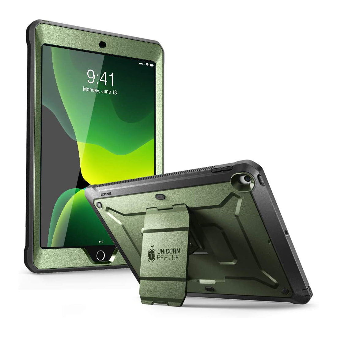 iPad 10.2 Inch Unicorn Beetle PRO Rugged Case - Dark Green Protective Cover for iPad 8th/9th Gen | Shockproof, Drop Protection | Perfect for Outdoor, Construction & Travel Use