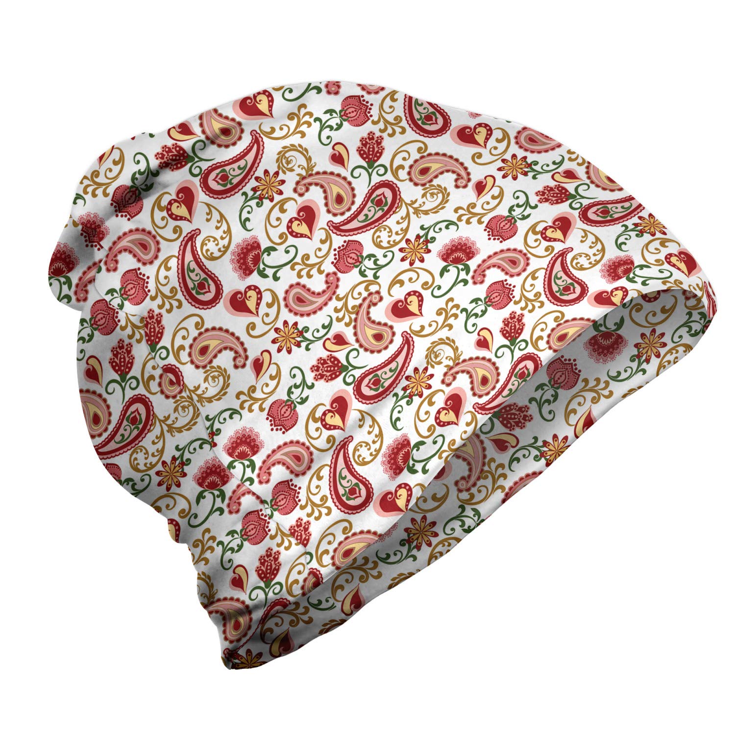 Ambesonne Unisex Beanie with Rose Motif - Soft Winter Hat for Men & Women - Perfect for Hiking, Camping, and Outdoor Activities