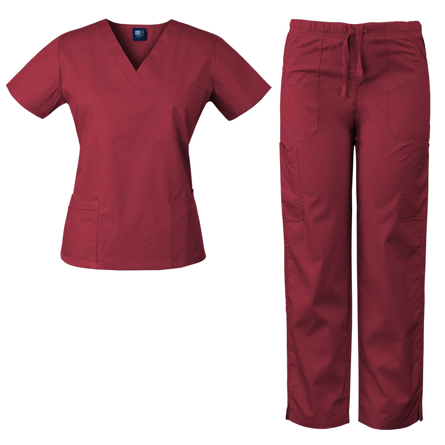 MedGear Women's Scrubs Set - 4 Pocket Top & Multi-Pocket Pants | Comfortable Medical Uniform for Nurses, Doctors & Healthcare Professionals | Perfect for Hospitals, Clinics & Long Shifts