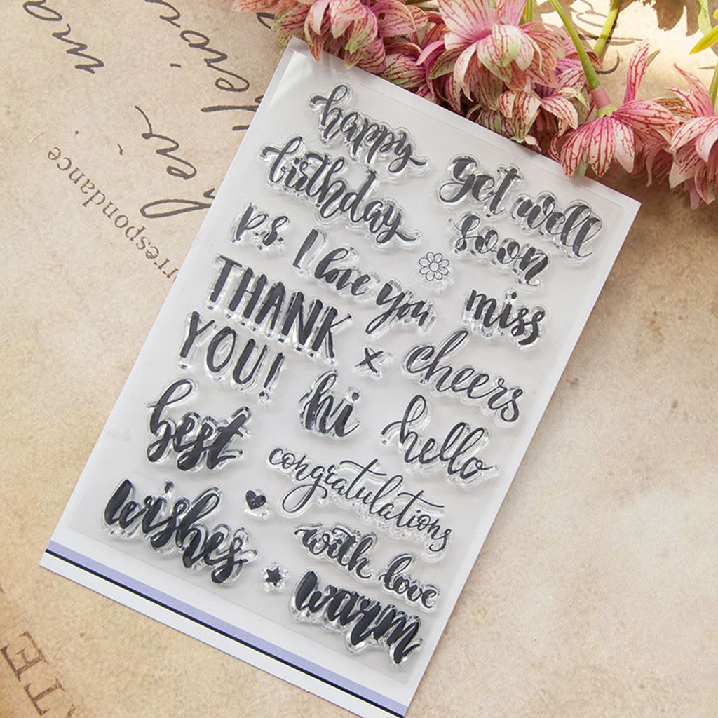 Best Wishes Clear Silicone Stamps for Scrapbooking, Card Making, DIY Projects - Perfect for Scrapbook Decor, Embossing, and Album Embellishments