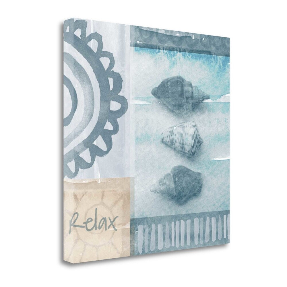 Beach Bath Relax by Linda Woods - Fine Art Giclee Print on Gallery Wrap Canvas - Ready to Hang Wall Decor - Perfect for Living Room, Bedroom or Beach House Decor