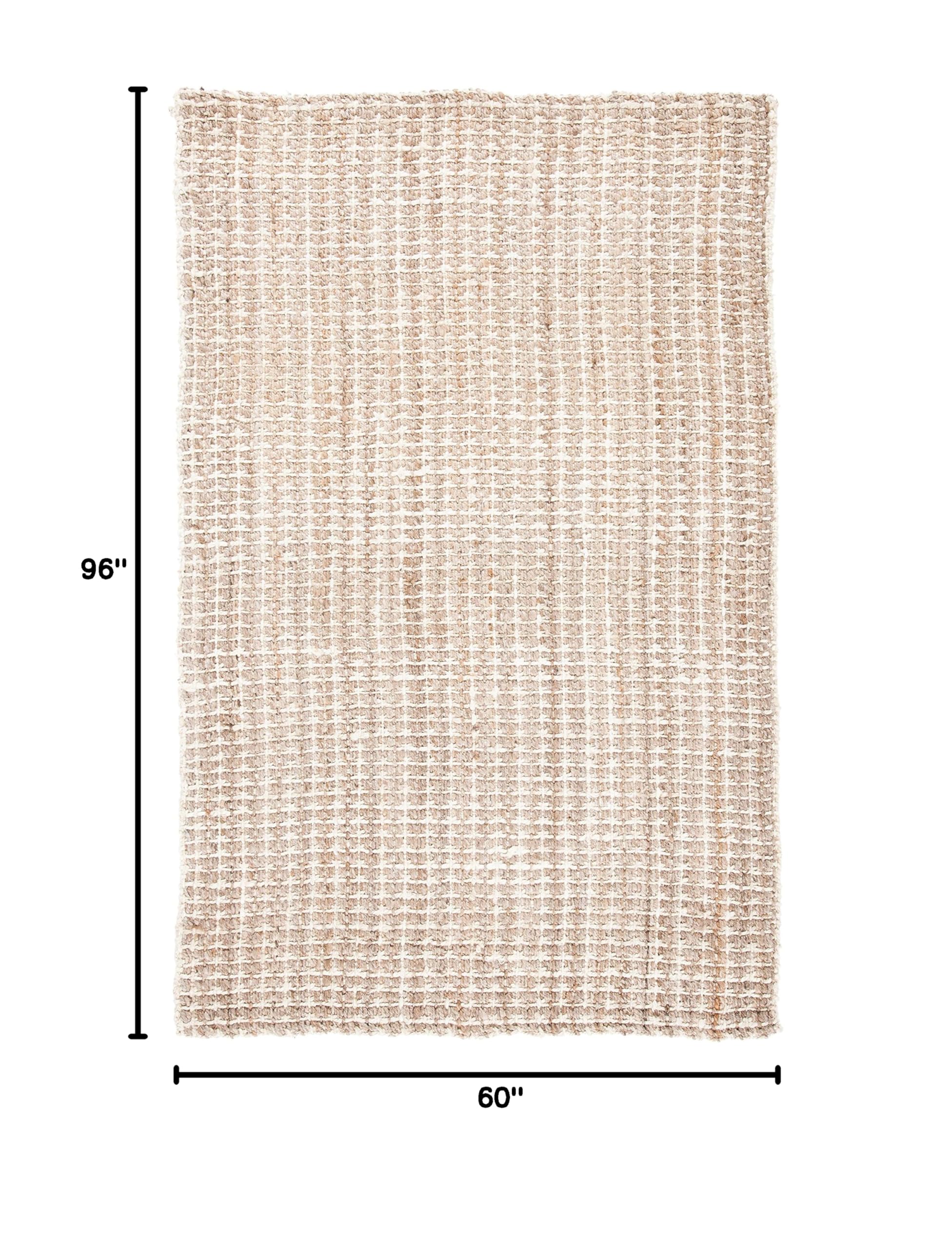 SAFAVIEH Handmade Boho Jute Area Rug 5' x 8' - Natural Fiber Farmhouse Woven Rug for Living Room, Bedroom & High Traffic Areas | Eco-Friendly Home Decor, Durable Floor Mat for Cozy Interior Design (NF188A)