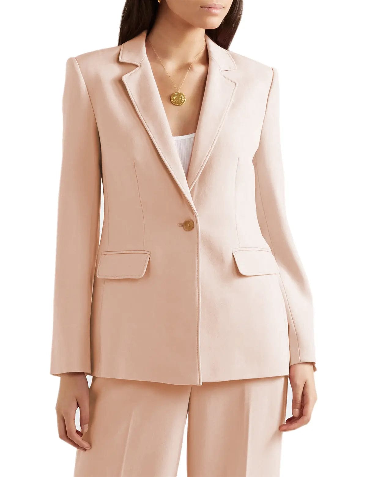 2-Piece Women's Notch Lapel Single Button Suit Set (Blazer & Pants) - Professional Office Wear & Business Attire for Women
