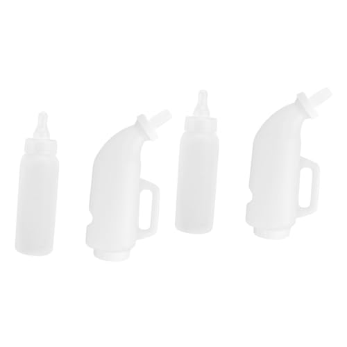 Balacoo 2-Pack Cow & Goat Milk Feeding Bottle Kit with Nipples - Livestock Nursing Bottles for Lambs, Calves, and Small Animals - Durable Plastic White Water Bottles for Farm Animal Care - Perfect for Newborn Livestock Feeding and Pet Nursing