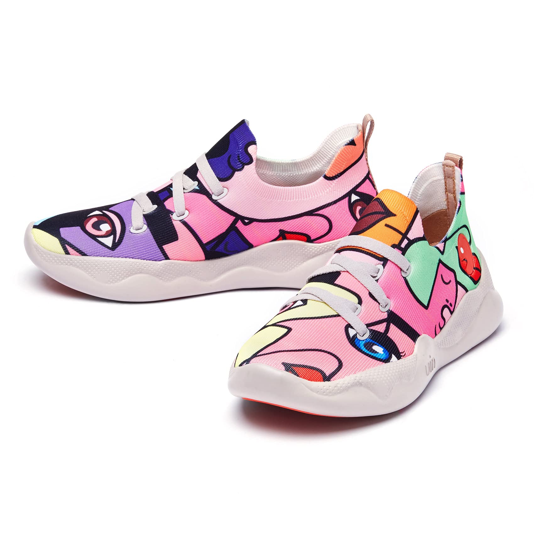 UIN Women's Fashion Sneakers - Lightweight Walking Shoes for Women, Slip On Casual Comfortable Athletic Shoes with Artistic Painting Design - Perfect for Travel, Workout & Daily Wear