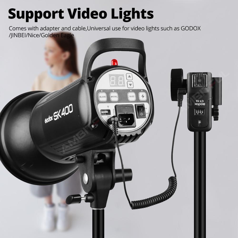 Godox CT-16 Wireless Flash Trigger Kit (1 Transmitter + 2 Receivers) for Canon Nikon Sony Pentax DSLR Cameras - Perfect for Studio Photography, Wedding & Event Shooting