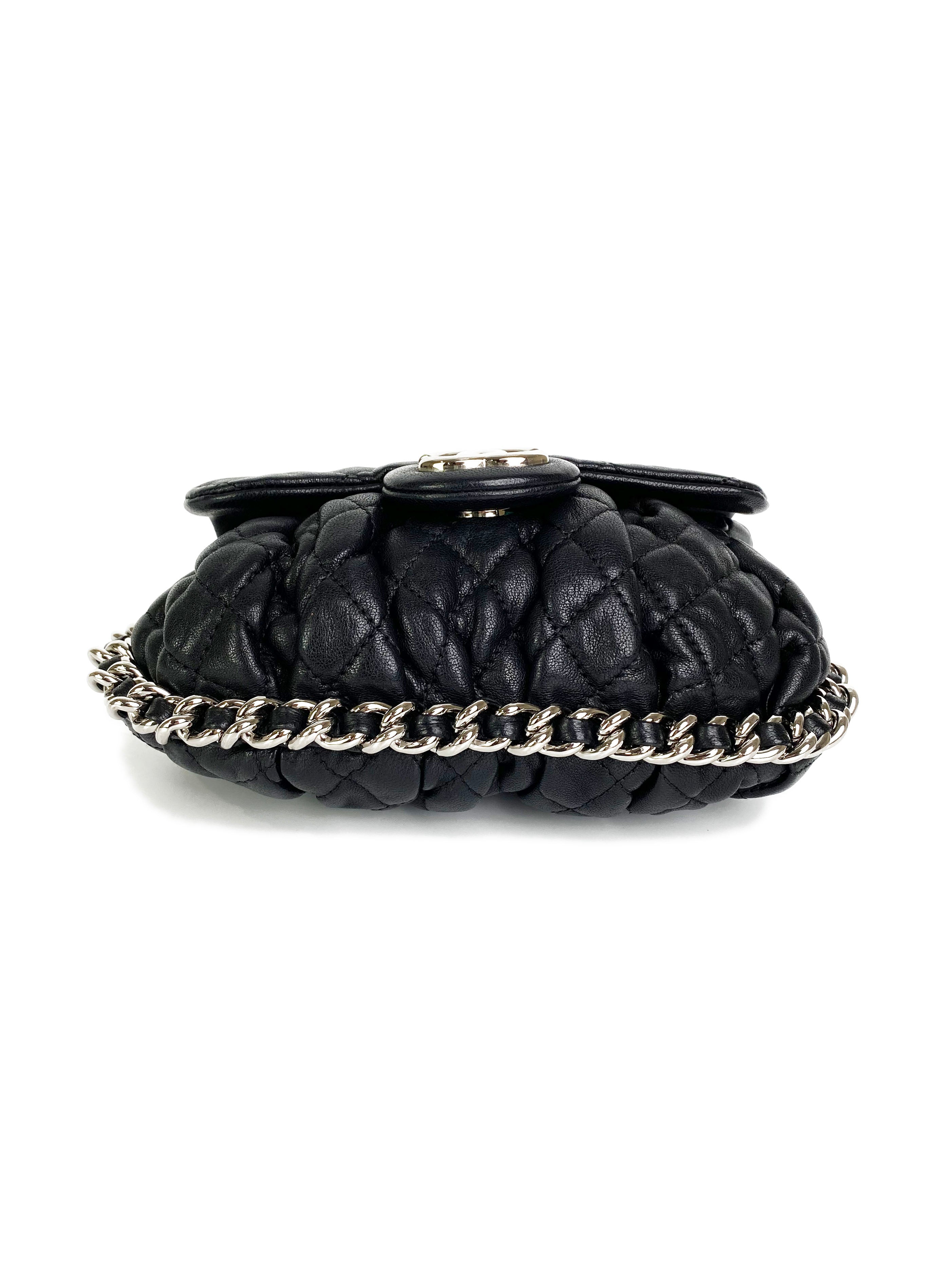 Vintage Chanel Black Quilted Leather Chain Around Shoulder Bag - Classic Luxury Handbag for Women, Perfect for Evening Parties & Date Nights