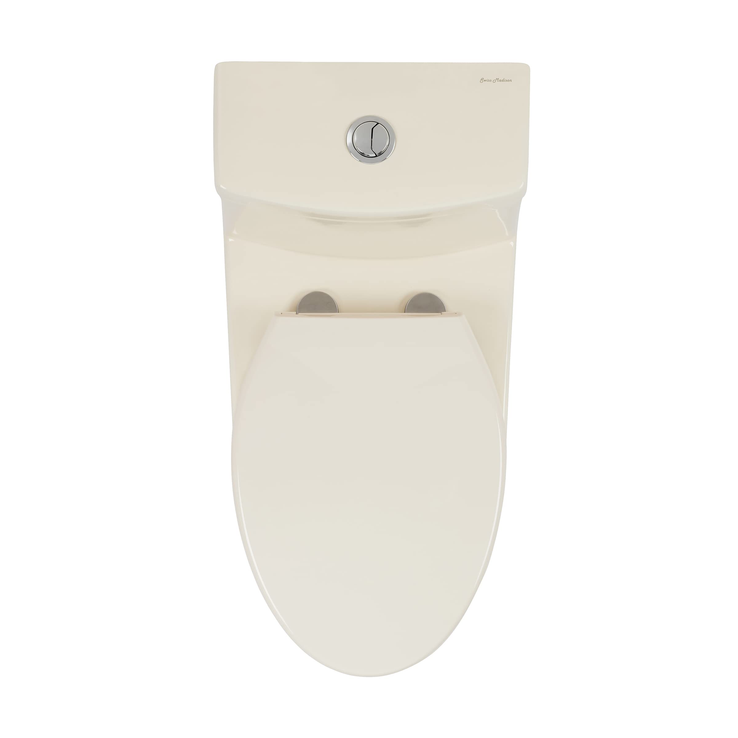 Swiss Madison SM-1T118 Virage One Piece Toilet - Modern Elongated ADA Compliant Dual Flush (0.8/1.28 GPF) Bathroom Toilet in Bisque - Perfect for Small Bathrooms, Powder Rooms & Water-Efficient Homes
