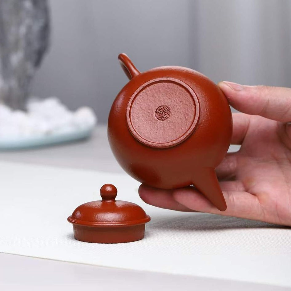 Handmade Zisha Teapot (Shui Ping) by Artist Zhu Liping - Level 4 Certified (2015) - Premium Zhu Ni Clay - Perfect for Chinese Tea Ceremony & Home Decoration