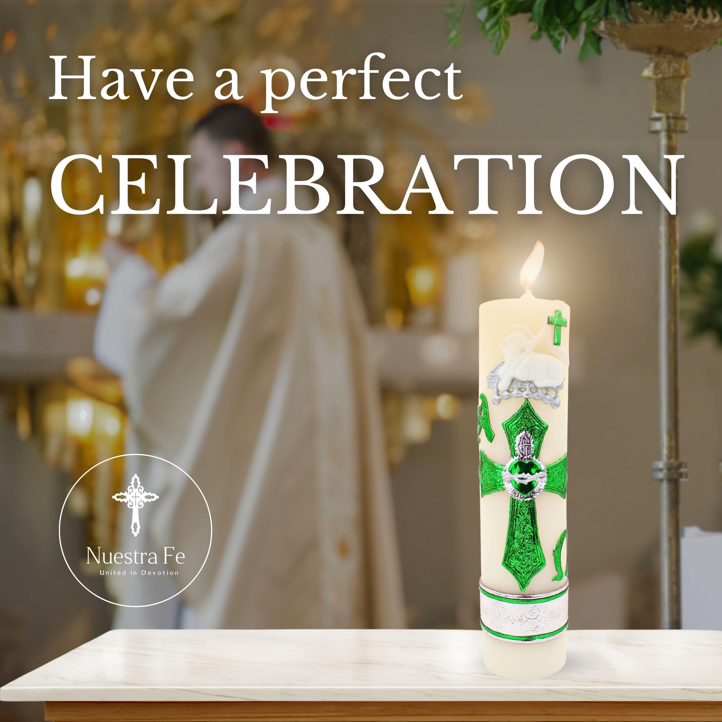 Large Catholic Religious Candles - Easter Paschal Candle - Big Catholic Prayer Candles - Saint Candles & Our Lady of Guadalupe Devotional Candles - Catholic Paschal Candles for Church Altar, Home Prayer & Religious Ceremonies