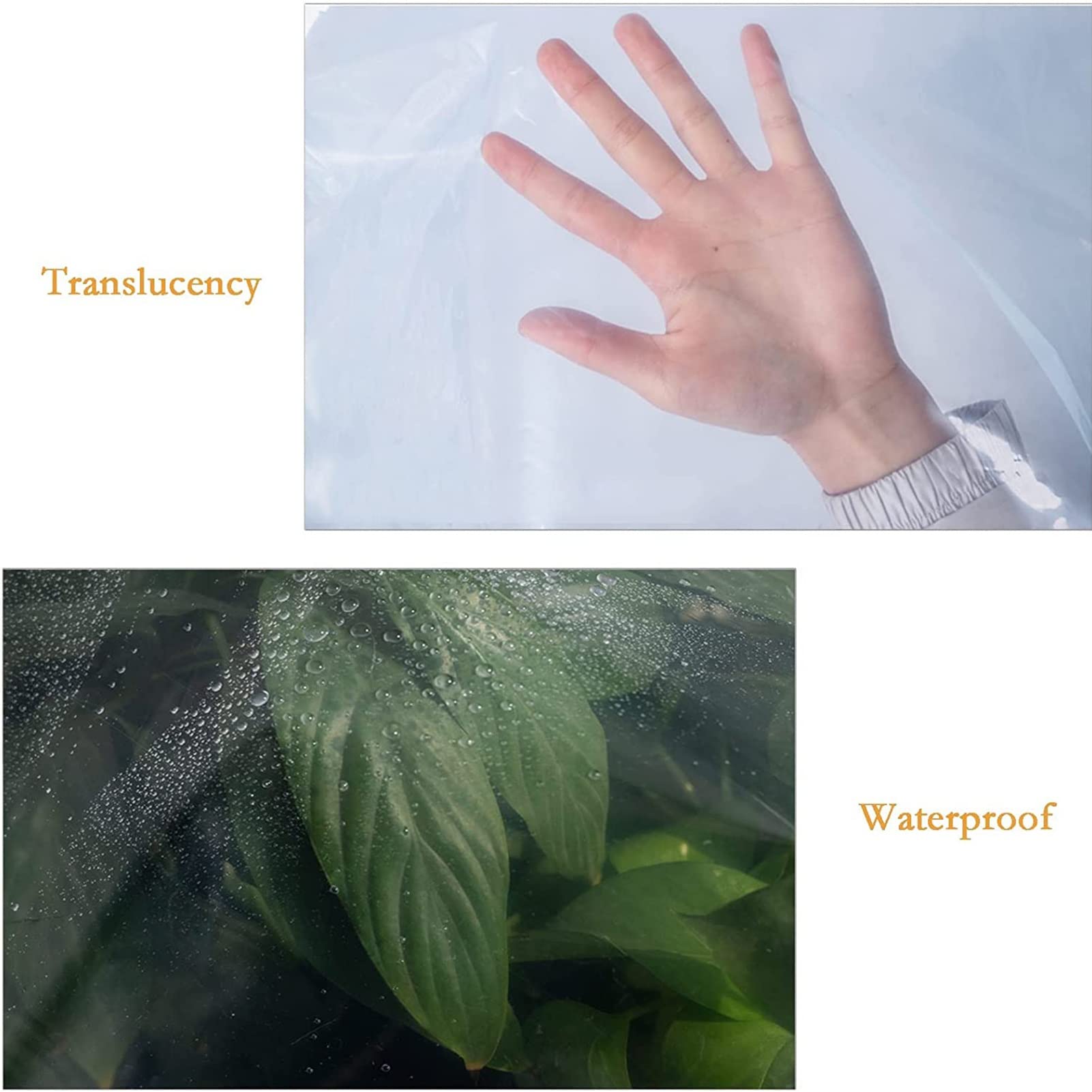 Durable Clear PE Plastic Greenhouse Tarp with Eyelets - 6x4m Transparent Waterproof Cover for Outdoor Garden, Balcony, Villa - Ideal for Plant Protection, Sunlight Control, and Weatherproofing