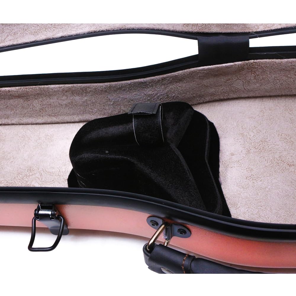 Premium 4/4 Violin Hard Case - Carbon Fiber Lightweight Triangular Design with Adjustable Back Straps & External Accessory Storage Bag (Pink) - Perfect for Travel, School, Performances & Professional Musicians