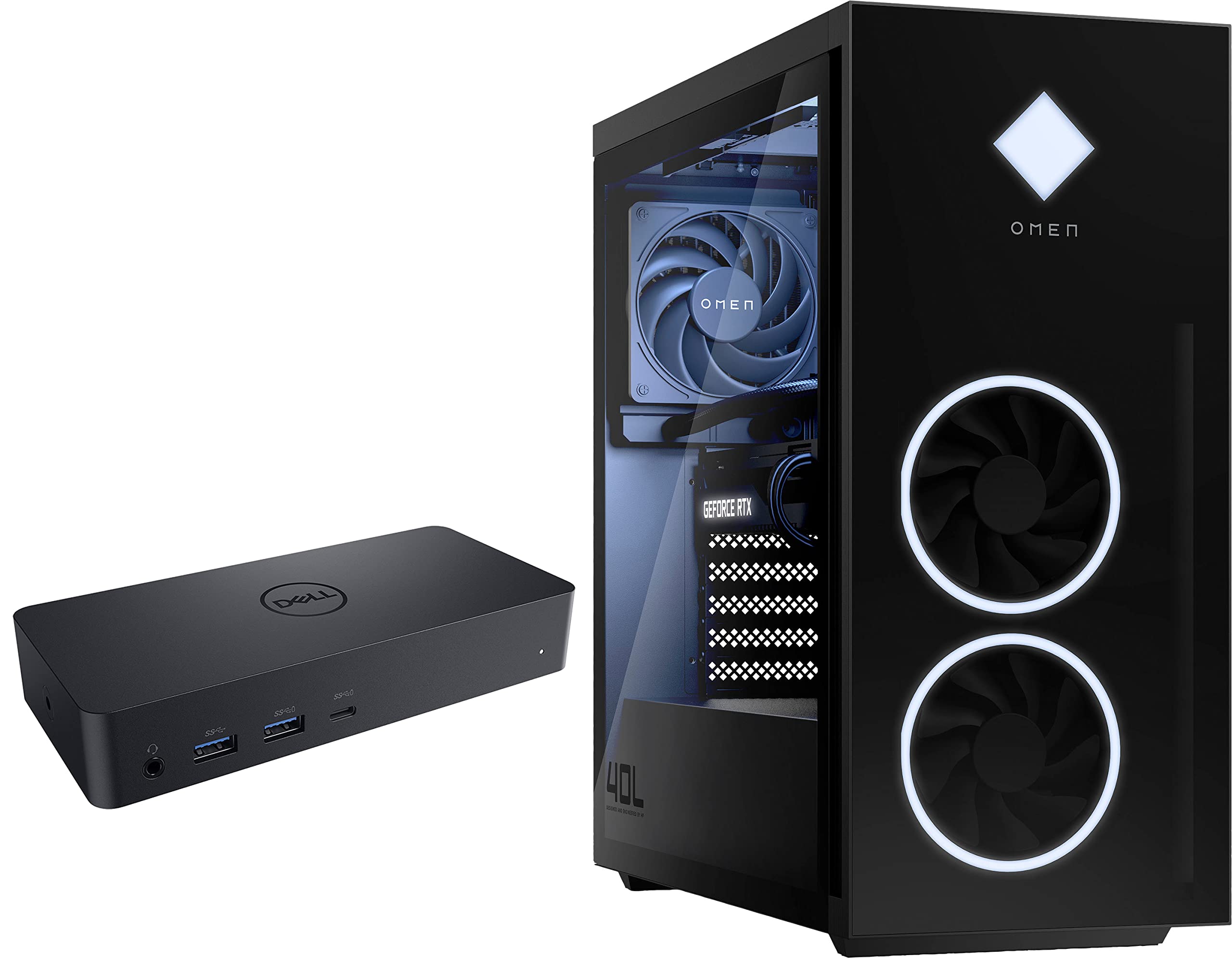 HP OMEN 40L GT21 Gaming Desktop PC - Intel i5-12400F 6-Core, 64GB RAM, 1TB SSD + 6TB HDD, RTX 3060, WiFi 6, Windows 11 | Powerful Gaming & Streaming Computer for Esports, VR & Content Creation