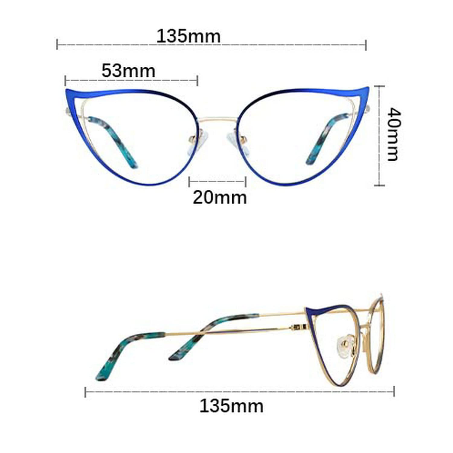 Stylish Cat Eye Blue Light Blocking Glasses for Women - Trendy Metal Frame Computer Eyeglasses for Office Work & Screen Time